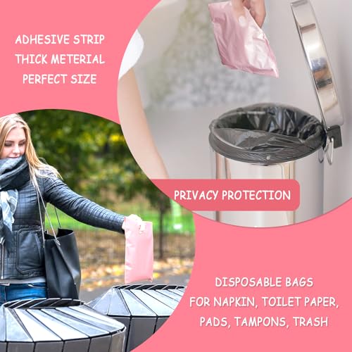 400 pcs Sanitary Napkin Disposal Bags, Feminine Personal Disposal Bags, Pink Feminine Hygiene Disposal